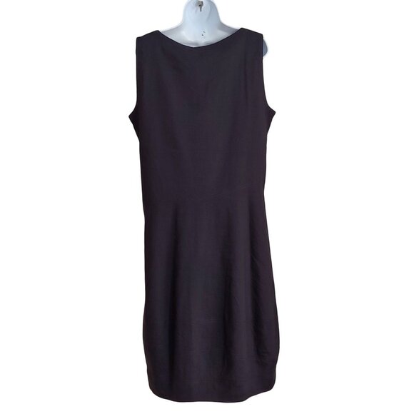 Eileen Fisher Black Linen Blend Shift Dress Lagom Cottage Lagonlook Stretch L - Picture 2 of 14
